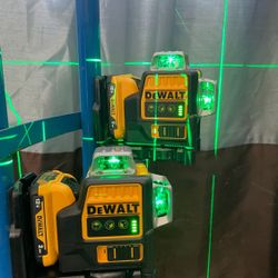 Dewalt 12-Line Green Beam Laser Level - 360° 3-Side Coverage, 12V Li-Ion,