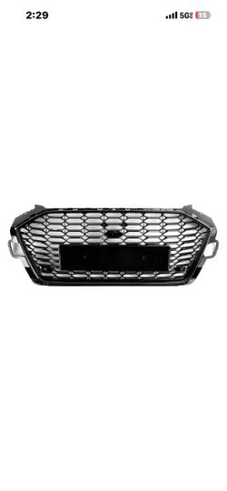 FOR AUDI A4 B9.5 S-Line S4 2020-25 HONEYCOMB MESH FRONT BUMPER GRILLE GLOSS BLK