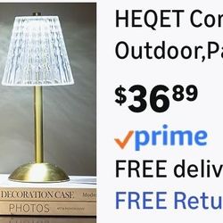 Pick Up From Mount Juliet 37122..New Beautiful Classic Style 1 Pc Cordless Lamps 