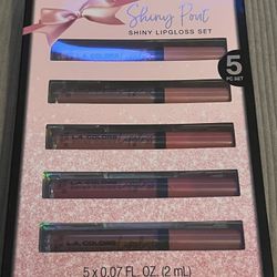 LA Colors Shiny Pout Lipgloss Holiday 5pcs gift set Beauty Makeup Cosmetics
