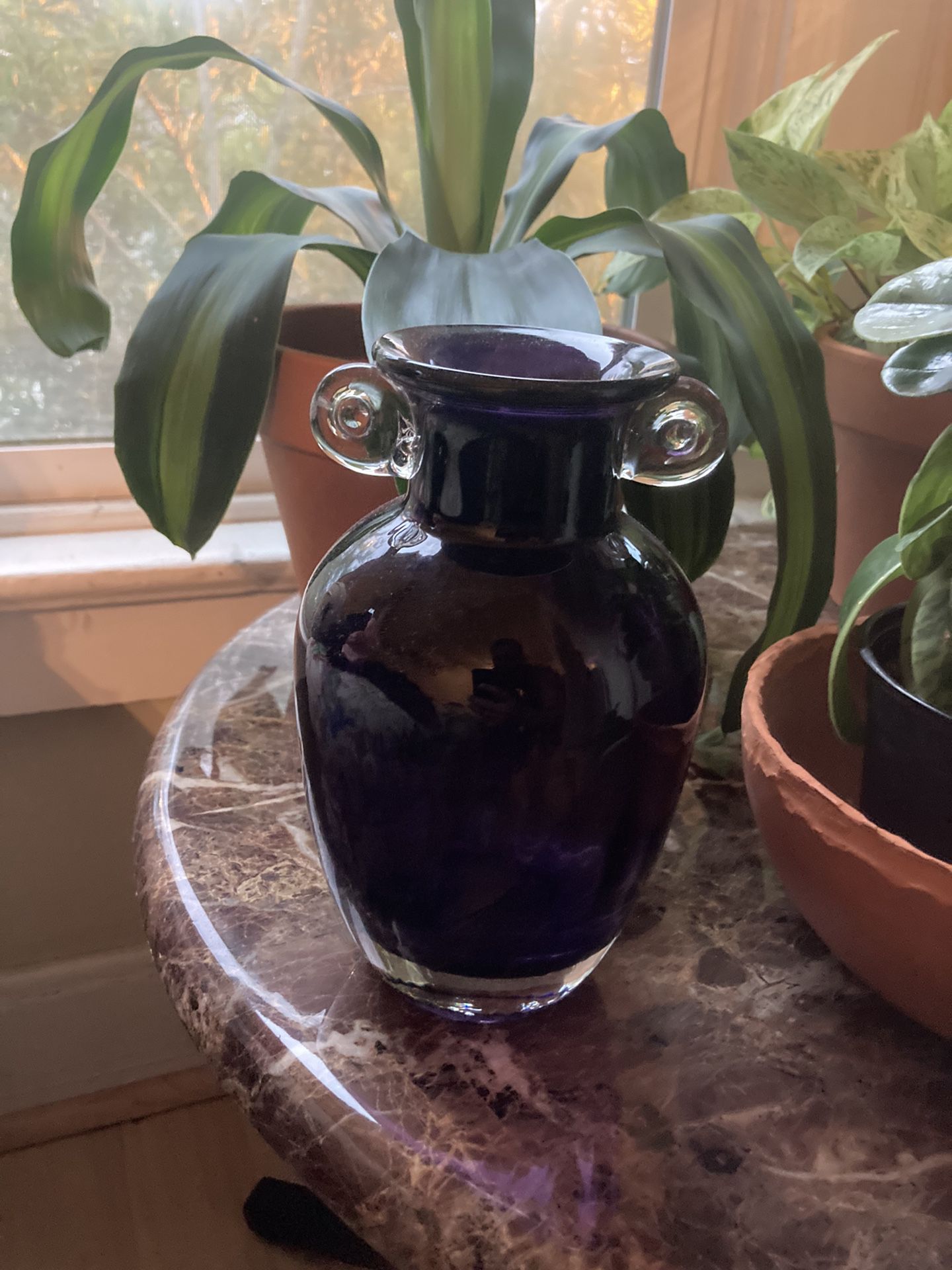 Purple Flower Vase Glass