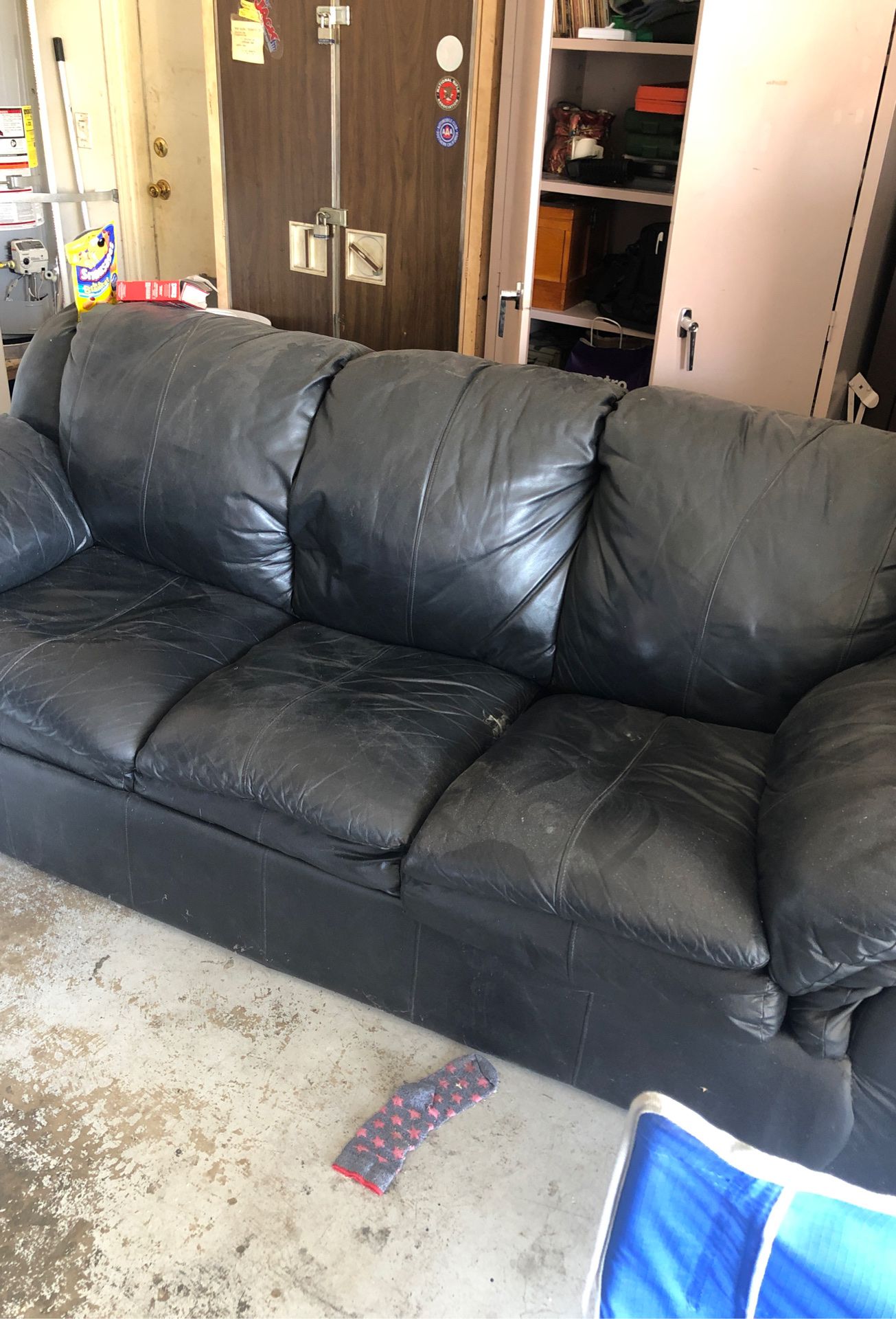 Black Leather Queen Sofa Bed