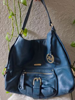 Vintage Michael Kors Turquoise Pebbled Leather Austin Hobo Shoulder Bag