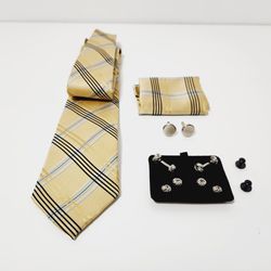 Cufflinks Set & 3PC Alexander Julian Colours Hand Made Woven Tie with Hanky & Cufflinks Set

