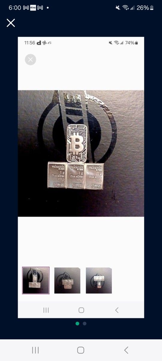 4g Bundle Pure Fine Silver Bitcoin BAR./ VALCAMBI BARS [3G]