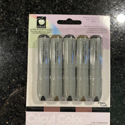 Provo Craft Cricut 5 Ink Pens Cartridges Black & Brown, Color Basic 29-0420