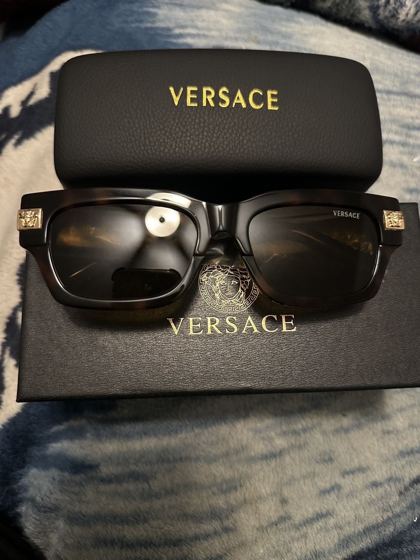 Original Versace Sunglasses Gold with Havana