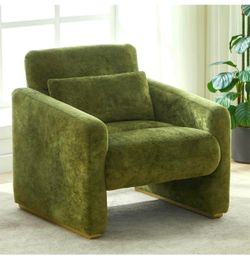 Accent Chair, Modern velvet , Armed Chair, Comfortable Single Sofa Chair , Green )