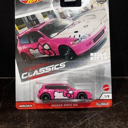 Hot Wheels Premium Modern Classics Honda Civic EG Hello Kitty Pink
