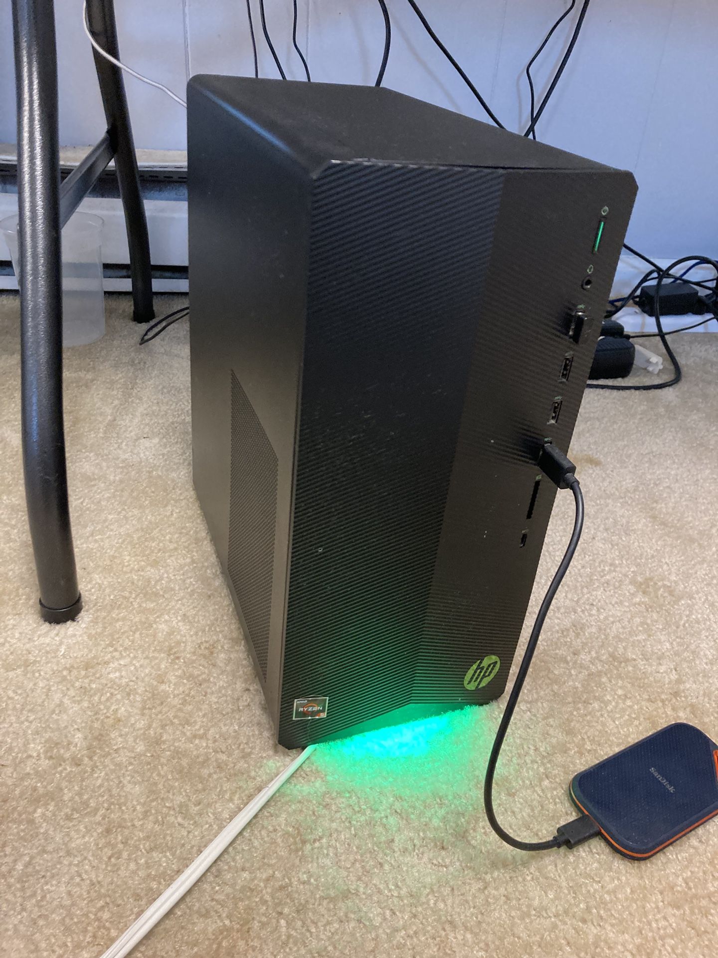 HP Pavilion Gaming Desktop 32gig Ram, GTC 1650 Super GPU, Plus Free 27” Curved Monitor, And Free 1tb External SSD