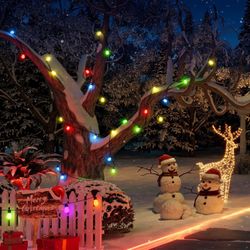 Govee Smart Outdoor String Lights 2, 144ft RGBIC Outdoor Lights with Dimmable Warm White LED Bulbs for Christmas, 47 Scene Modes for Patio, Backyard, 
