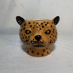 Ceramic Cheetah Candle Holder