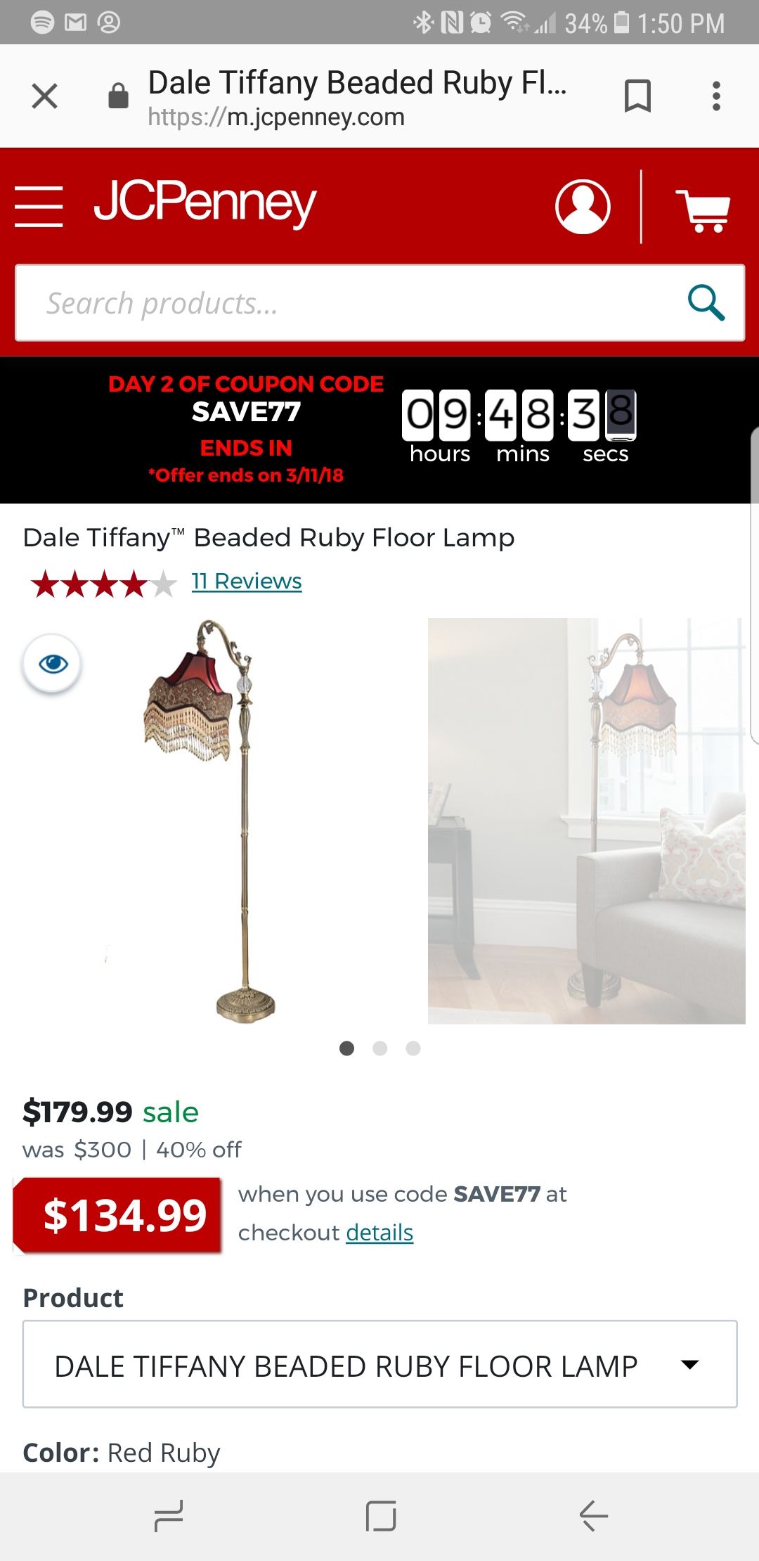 Dale tiffany beaded hotsell ruby floor lamp