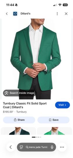 Men’s Turnbury Jade Green Wool Blazer Size 44L