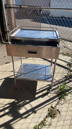Stainless Steel Storage Drawer Table In Good Shape 