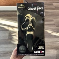 Scream Ghostface 25th Anniversary Fun World Limited Silver Edition Chrome Mask