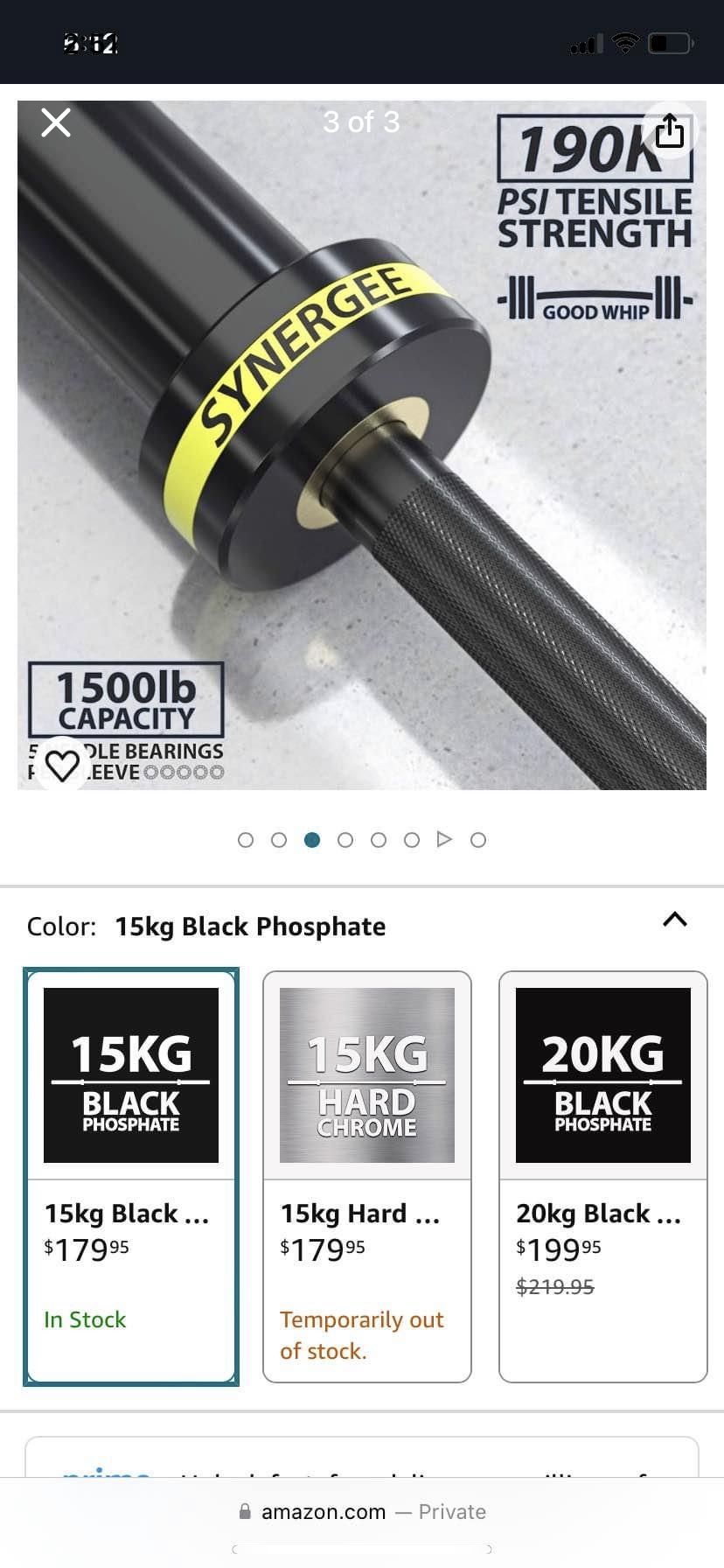 Synergee Olympic Barbell for woman