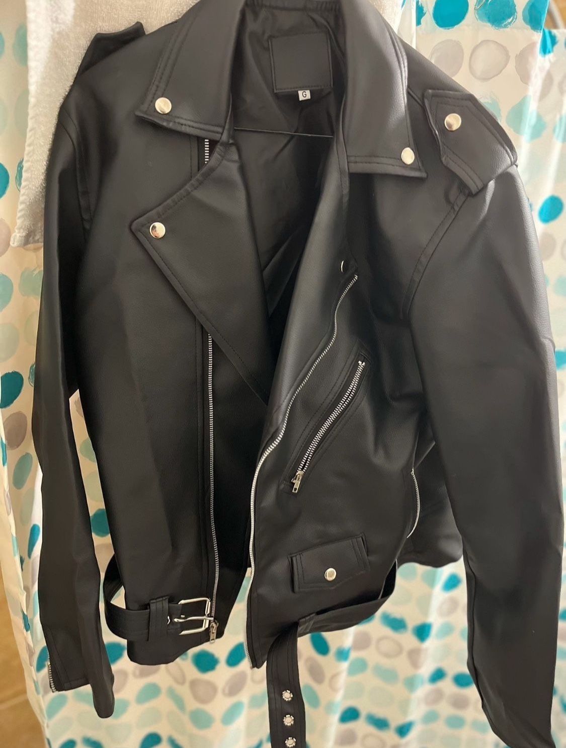 Large Faux Leather Jacket