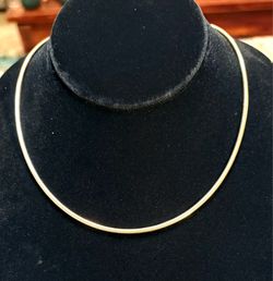 Vintage Stamped 12K Gold Filled Gold Snake Chain - 15”