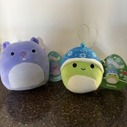 2 Small Squishmallows- 5” Javari & 4 1/2” Danny - New With Tags!