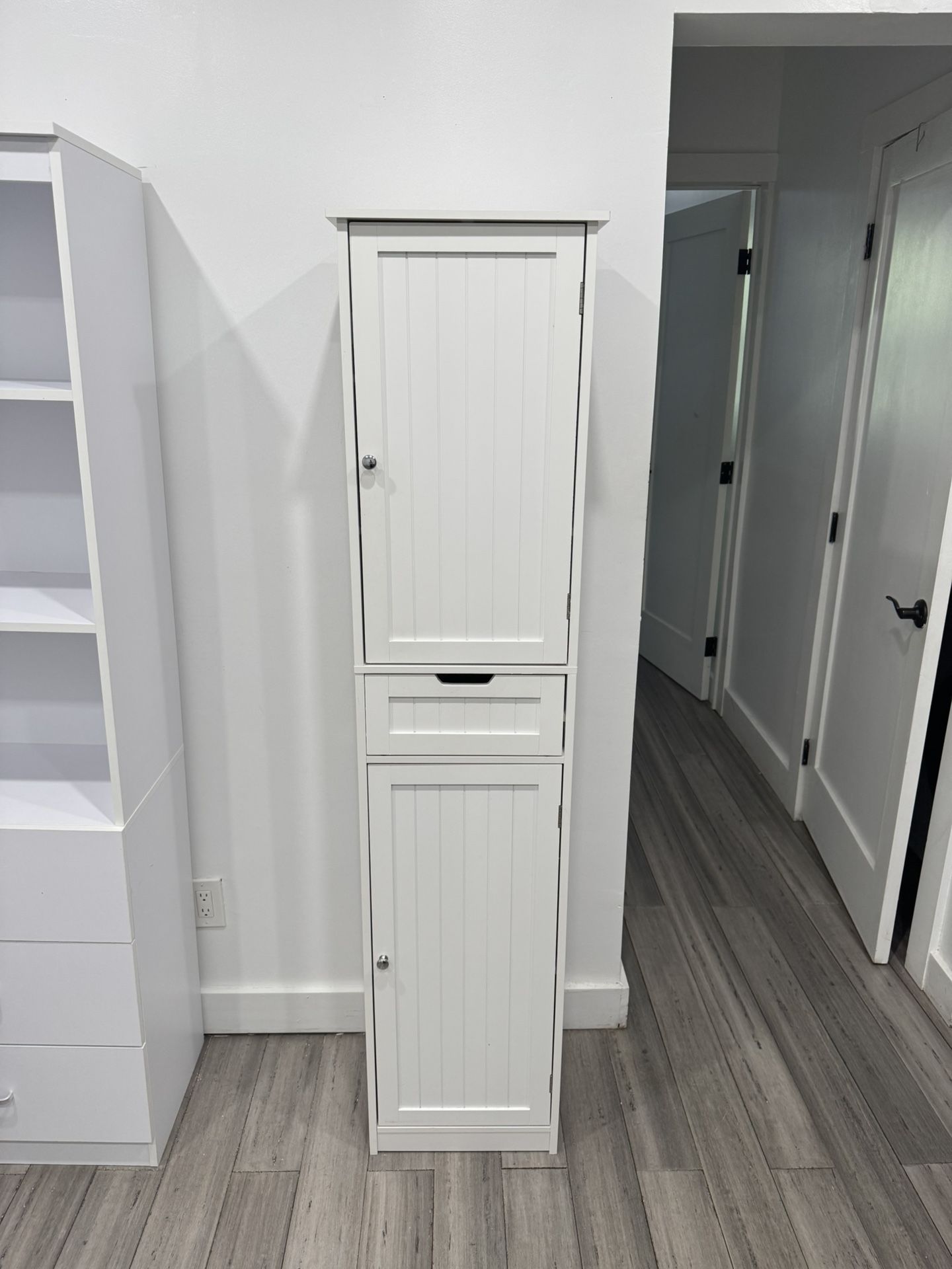 White kitchen/Living Room Cabinet With Storage