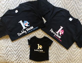 Custom baby shark birthday family shirts