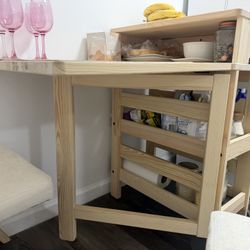 Drop-Leaf Table with 2 Chairs – Like New