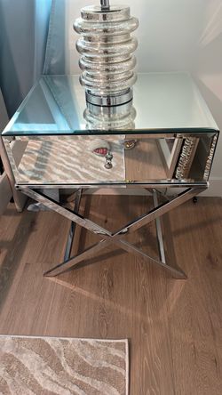 Inspire Q Camille X Mirrored Nightstand