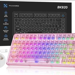 Cute Baby Pink Light Up Bluetooth Keyboard