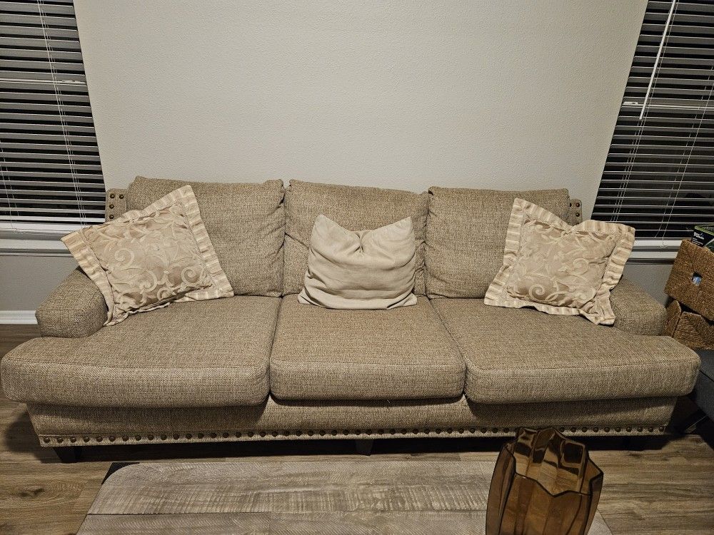 3 Cushion Couch Satin/sand-brown