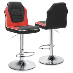 2 x Racing Seat Style Backed Bar Stools with Backs