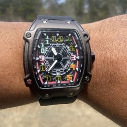 Gunmetal Grey Square Face Watch