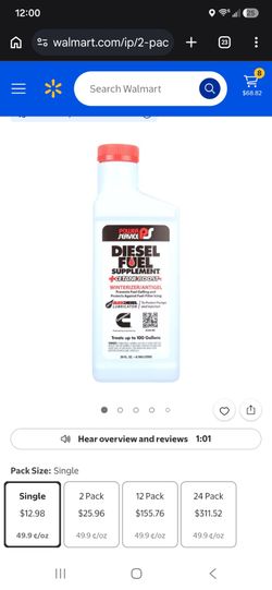 Diesel Fuel Supplement Anti-gel 26oz