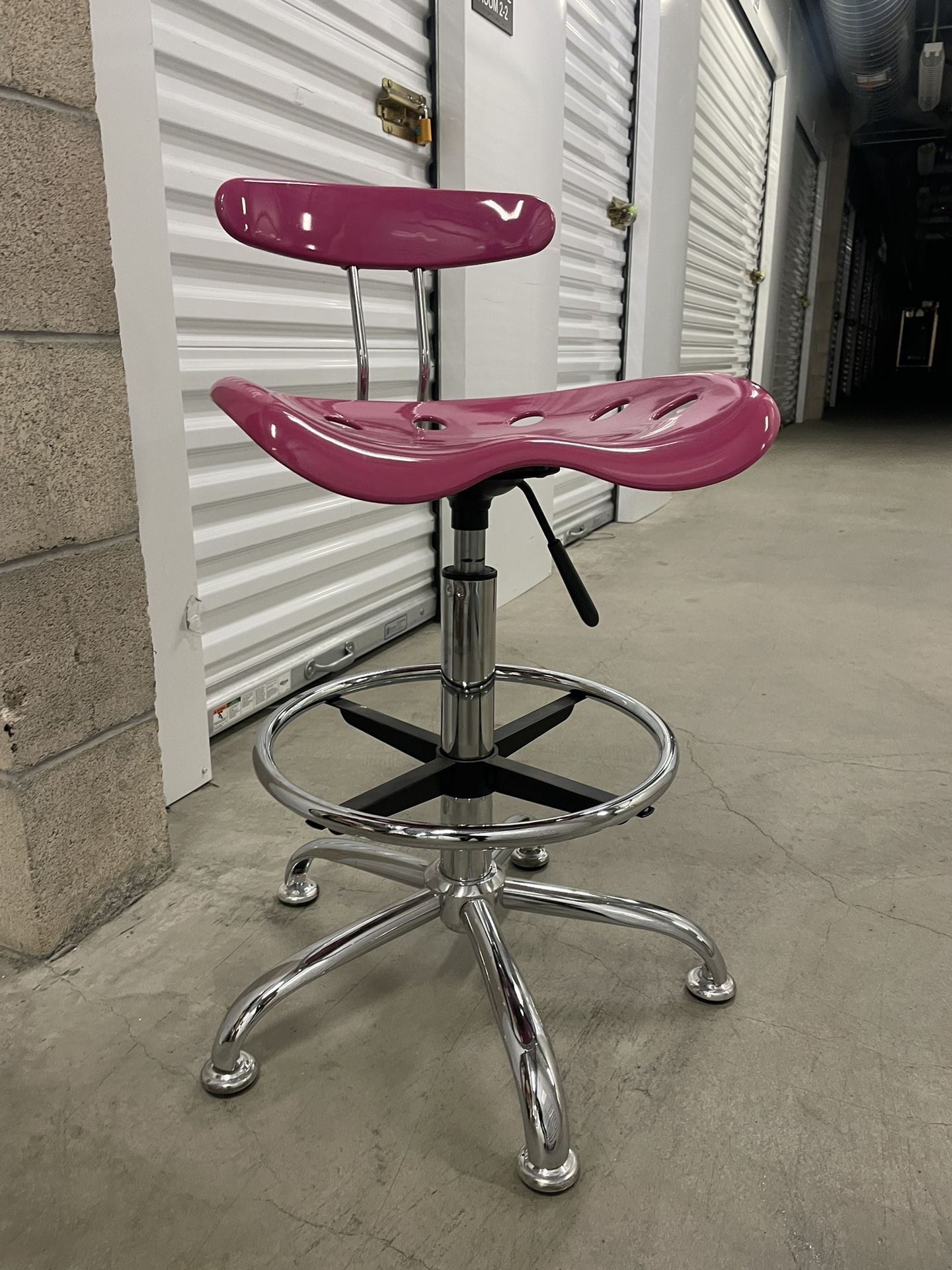 Pink Adjustable Swivel Office chair with Tractor Seat