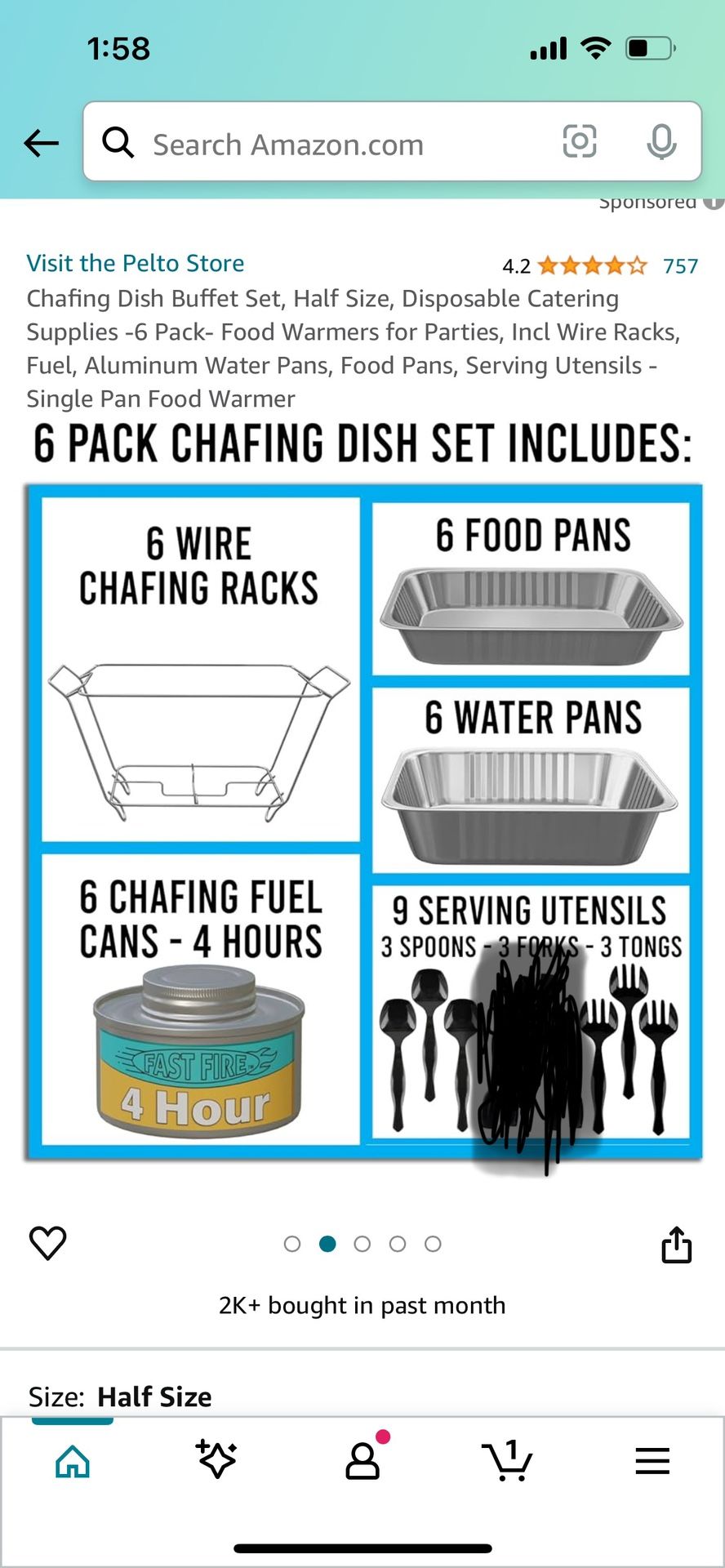 Folding Chaffing Dish Set Of 6