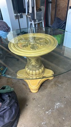 Glass top round table