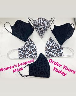 High Fashion Leopard Print Face Covers Triple Fabric