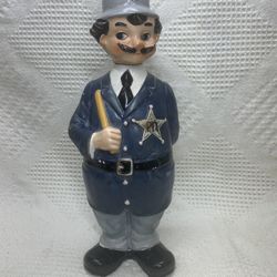Vintage Policeman Booze Decanter Hand-painted Ceramic