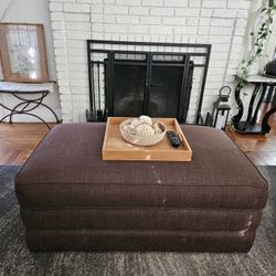 Large Chocolate Brown Cory Storage Ottoman By Lazboy