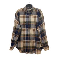 Vintage Nautica Flannel Button Up Shirt Large  