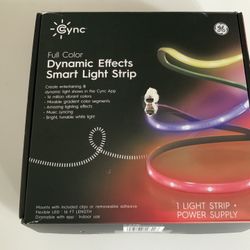 GE Cync Dynamic Effects Smart LED Light Strip with Music Sync, Room Décor Color Changing Lights, for Bedroom and TV, Works with Alexa Hey Google 16ft