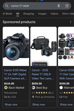 CANON REBEL T7 (BODY ONLY )
