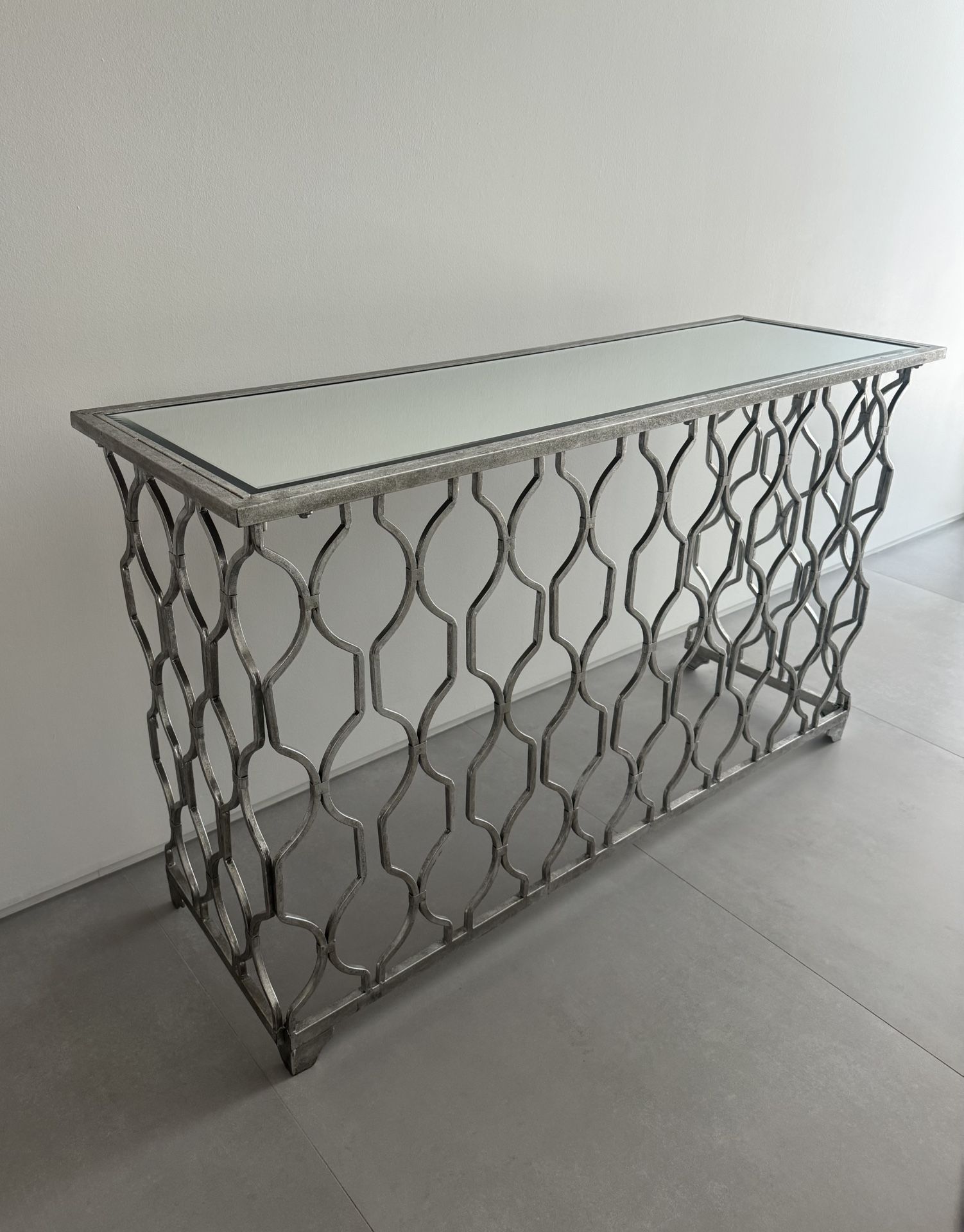 Console Table - Mirrored Top & Metal Frame