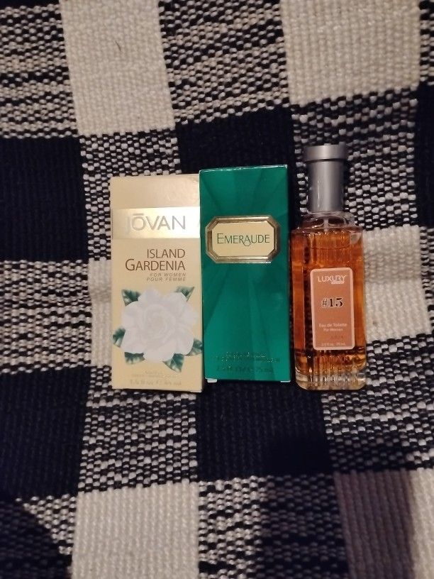3 New Bottles Of Perfume, 1 Without A Box