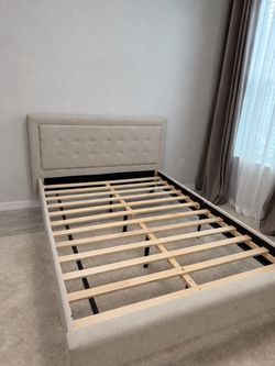 Beige Queen Size Bed