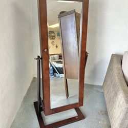 Large Mirrored Jewelry Armoire 