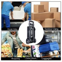 Folding Hand Truck 4 Wheels Foldable Dolly Cart Lage Cart for Moving 220 lbs Hand Truck Dolly Trolley with Accories Utility Fold Up Hand Cart for Tran