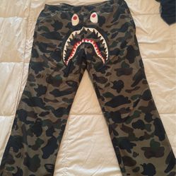 Bathing Ape Shark Camo Sweatpants 
