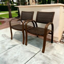 $35 For (2) Aluminum Framed Resort Patio Chairs