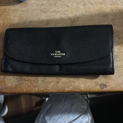 Coach Leather Wallet Black